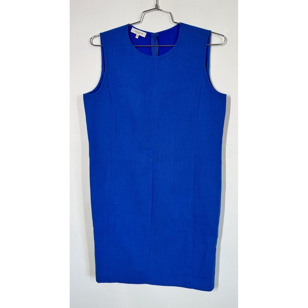 Lafayette 148 Royal Blue Wool Sleeveless Sheath Dress Size 10 Career Luxury Work